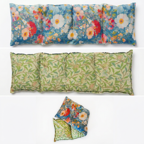 Flowers and Leaves heat pack, both sides and folded view